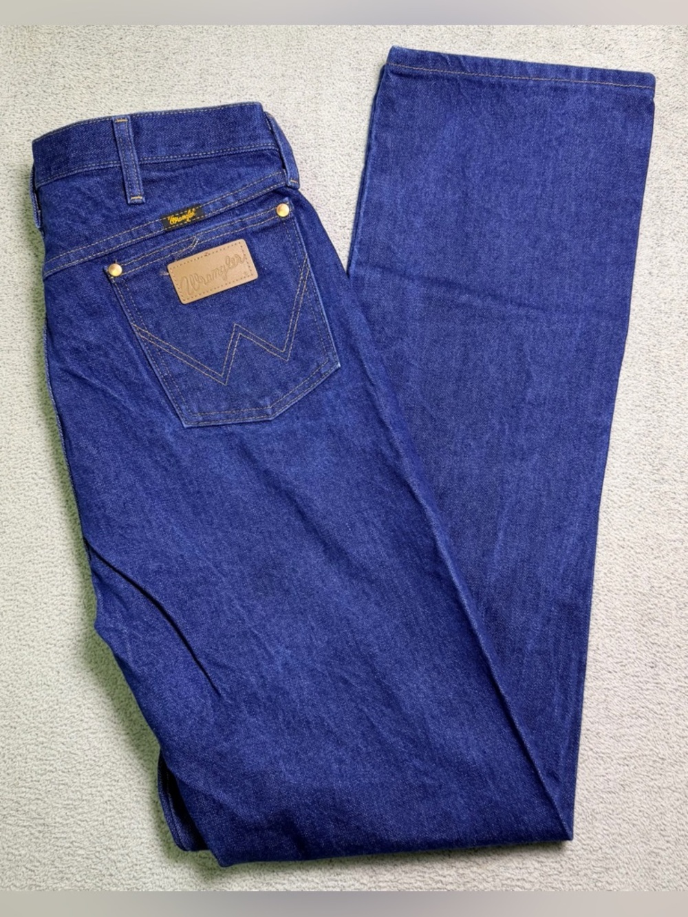 Wrangler 13MWZ Cowboy Cut Jeans Mens 36x36 Tall Blue Dark Wash Denim Orginal Fit